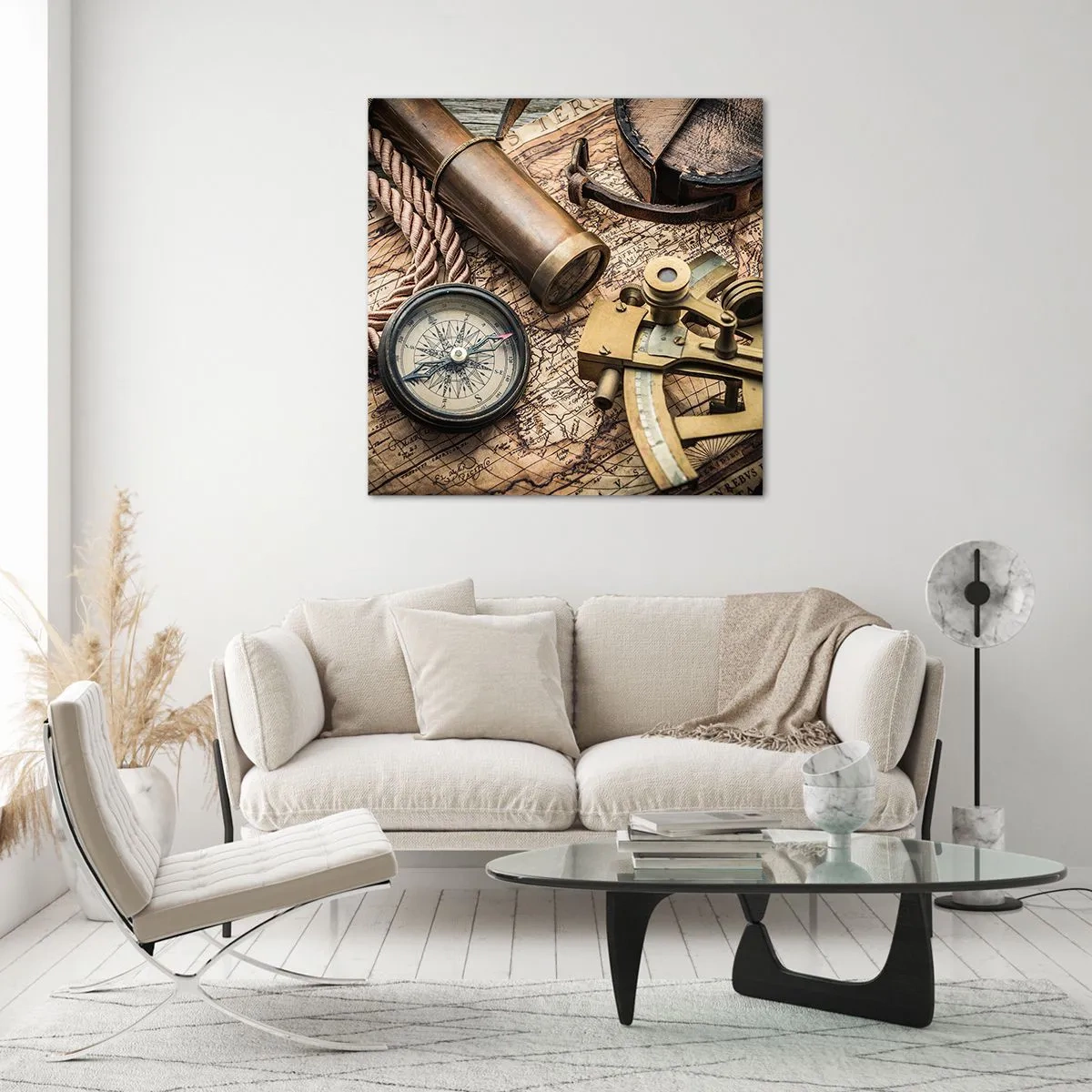 Cuadro sobre vidrio - Impresiones sobre Vidrio - Establecer un rumbo - 70x70 cm