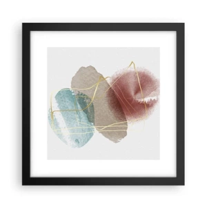 Póster en marco negro - Abstracción coral del espacio - 30x30 cm