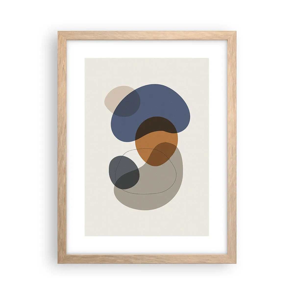 Póster en marco roble claro - Gotas de color - 30x40 cm