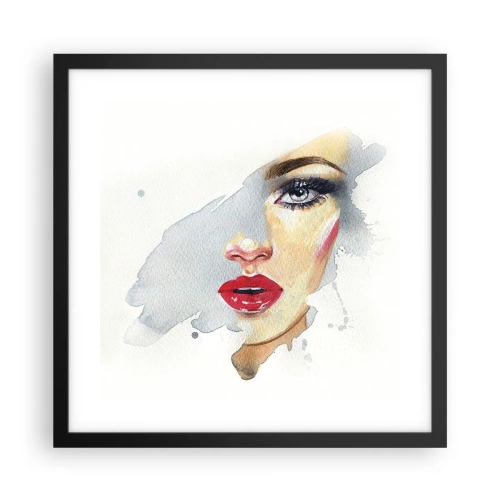 Póster en marco negro - Reflejo en una gota de agua - 40x40 cm