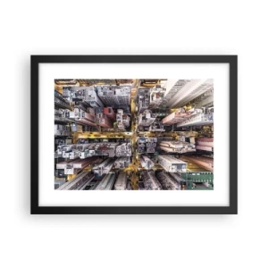 Póster en marco negro - Saludos desde Hong Kong - 40x30 cm