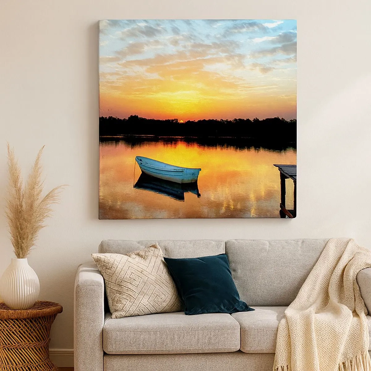 Cuadro sobre lienzo - Impresión de Imagen - Mirar, escuchar, meditar - 30x30 cm