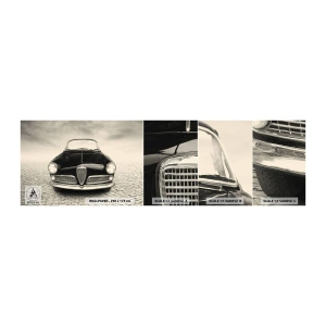 Muestra de fotomural autoadhesivo Deluxe Sticker - ¿Y cómo no quererme? - Auto, Vintage, En blanco y negro - 100x30 cm