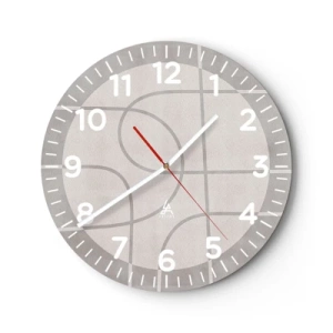 Reloj de pared - Reloj de vidrio - Circular y rectilíneo - 40x40 cm