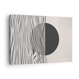 Cuadro sobre lienzo - Impresión de Imagen - Líneas abstractas y formas geométricas en colores apagados. - 70x50cm - Media composición - Decoración de pared moderna para salón y dormitorio ARTTOR