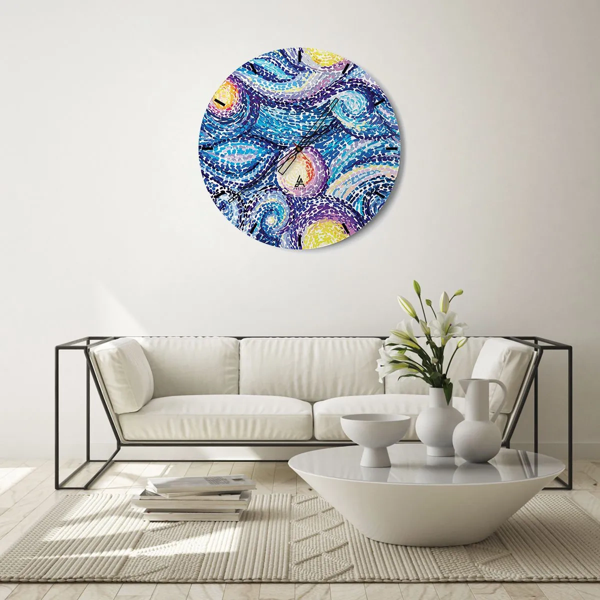 Reloj de pared - Reloj de vidrio - De un cuadro de Van Gogh - 30x30 cm