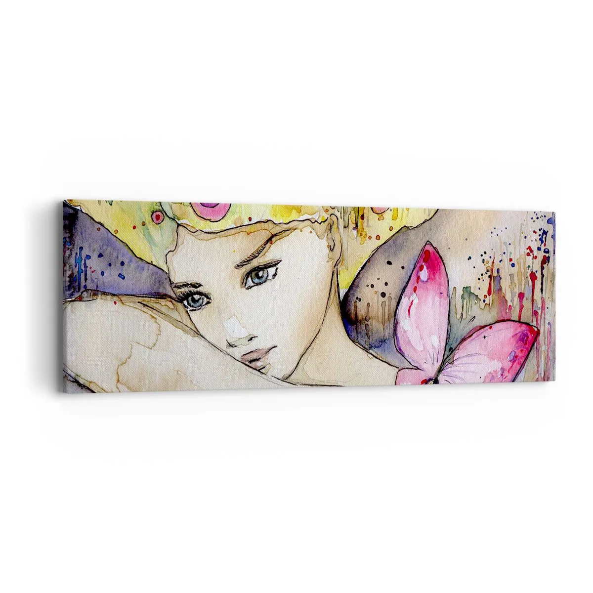 Cuadro sobre lienzo - Impresión de Imagen - Una princesa mariposa - 90x30 cm