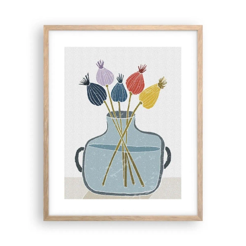 Póster en marco roble claro - Como una semilla de amapola - 40x50 cm