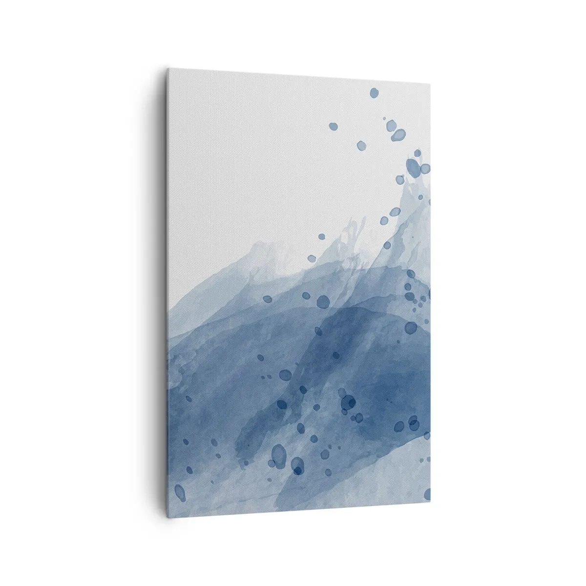Cuadro sobre lienzo - Impresión de Imagen - Manchas y rayas abstractas en tonos azules - 80x120cm - Tul azul - Decoración de pared moderna para salón y dormitorio ARTTOR
