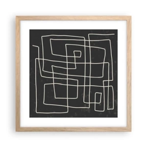 Póster en marco roble claro - No es tan sencillo - 40x40 cm