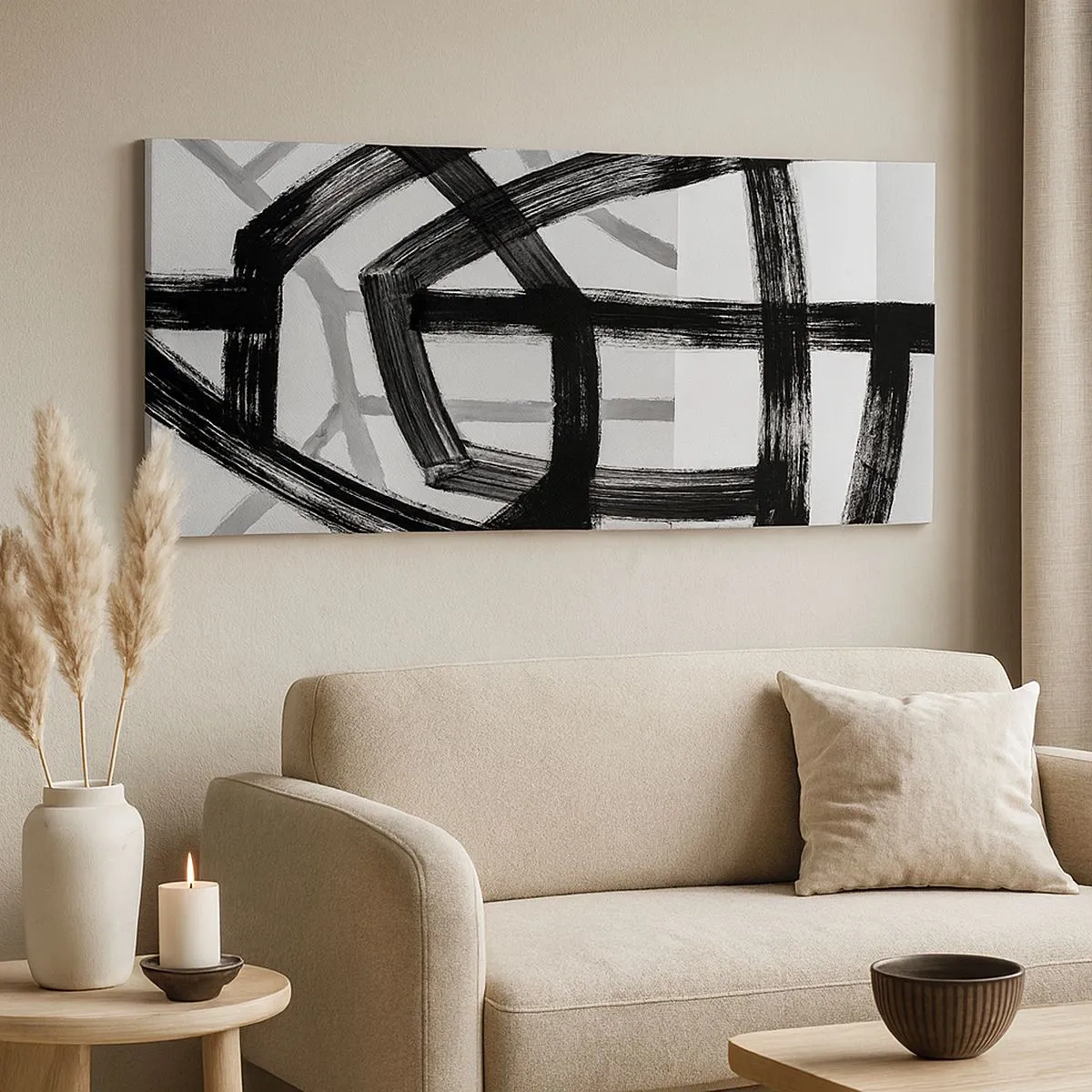 Cuadro sobre lienzo - Impresión de Imagen - Construir profundidad - 100x40 cm