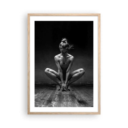 Póster en marco roble claro - Concentración de energía del baile - 50x70 cm