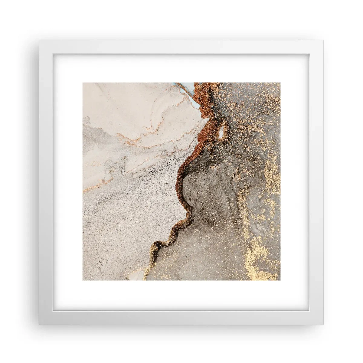 Póster en marco blanco - En la frontera de los colores - 30x30 cm