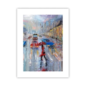 Póster - Una tarde de lluvia en la ciudad - 30x40 cm