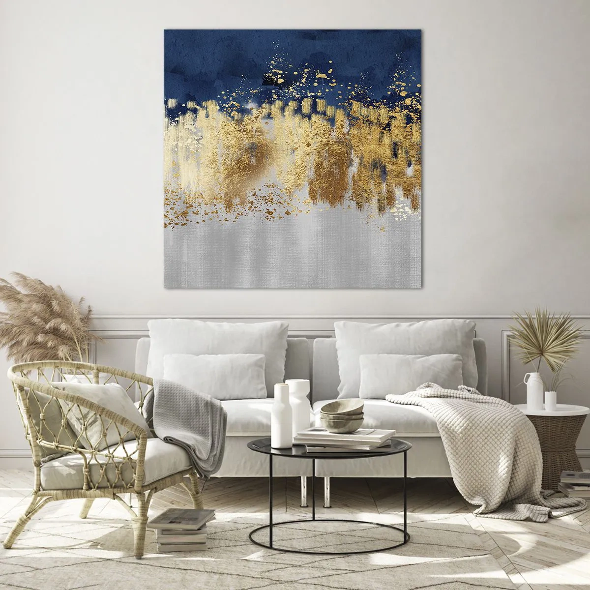 Cuadro sobre vidrio - Impresiones sobre Vidrio - Composición moderna con chispas - 50x50 cm