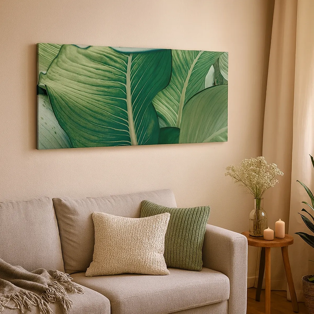 Cuadro sobre lienzo - Impresión de Imagen - Vida intensamente verde - 30x30 cm