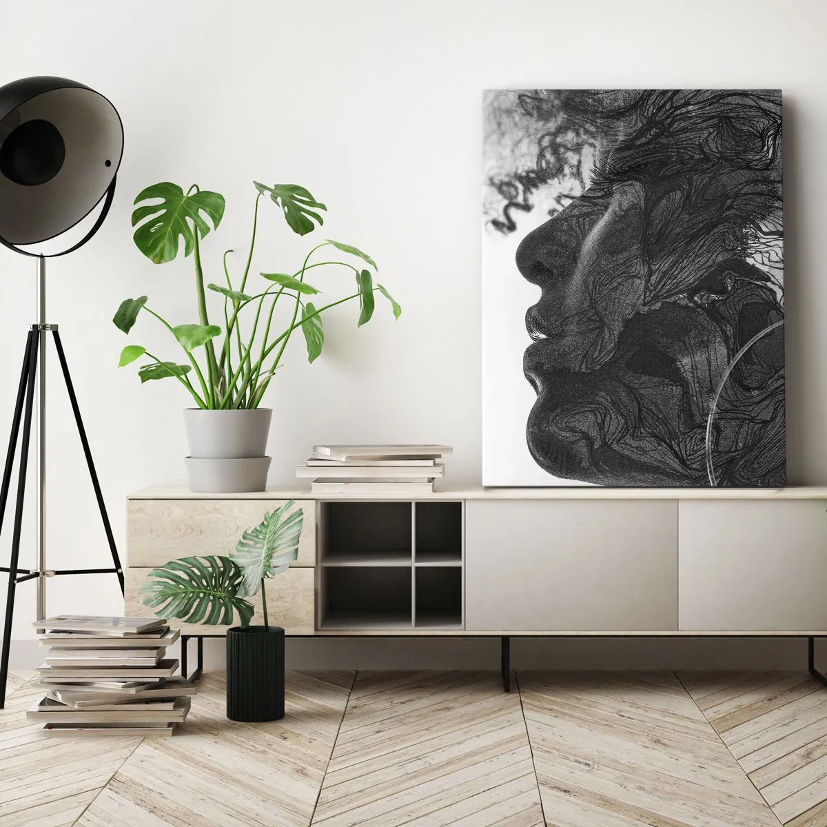 Cuadro sobre lienzo - Impresión de Imagen - Enredada en sueños - 65x120 cm