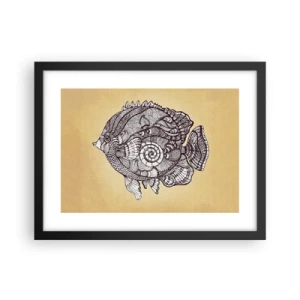 Póster en marco negro - De un océano de ornamentos - 40x30 cm