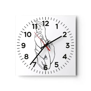 Reloj de pared - Reloj de vidrio - El tacto - 40x40 cm