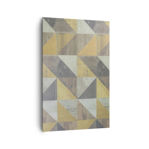 Cuadro sobre lienzo - Impresión de Imagen - Composición geométrica de triángulos en tonos tierra. - 80x120cm - El arte de los triángulos - Decoración de pared moderna para salón y dormitorio ARTTOR