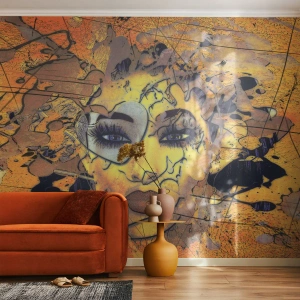 Fotomural Standard Eco - La belleza del sol - Abstracción, cara de mujer, Ojos - 200x140 cm