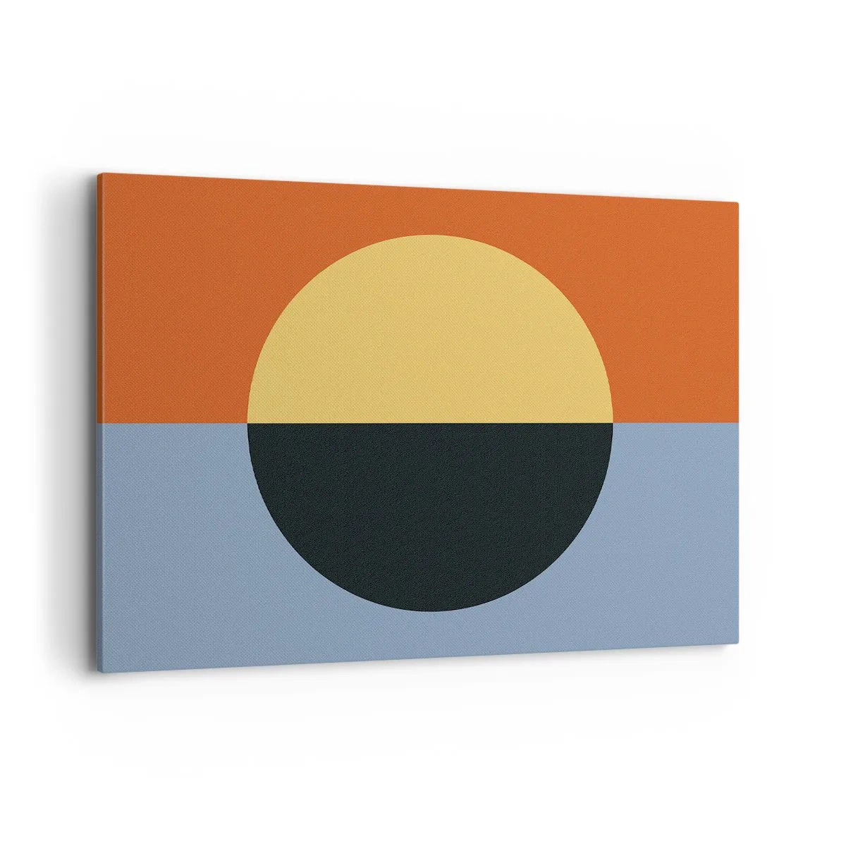 Cuadro sobre lienzo - Impresión de Imagen - Abstracción geométrica con colores contrastantes. - 100x70cm - Una composición de calidez y frescura - Decoración de pared moderna para salón y dormitorio ARTTOR