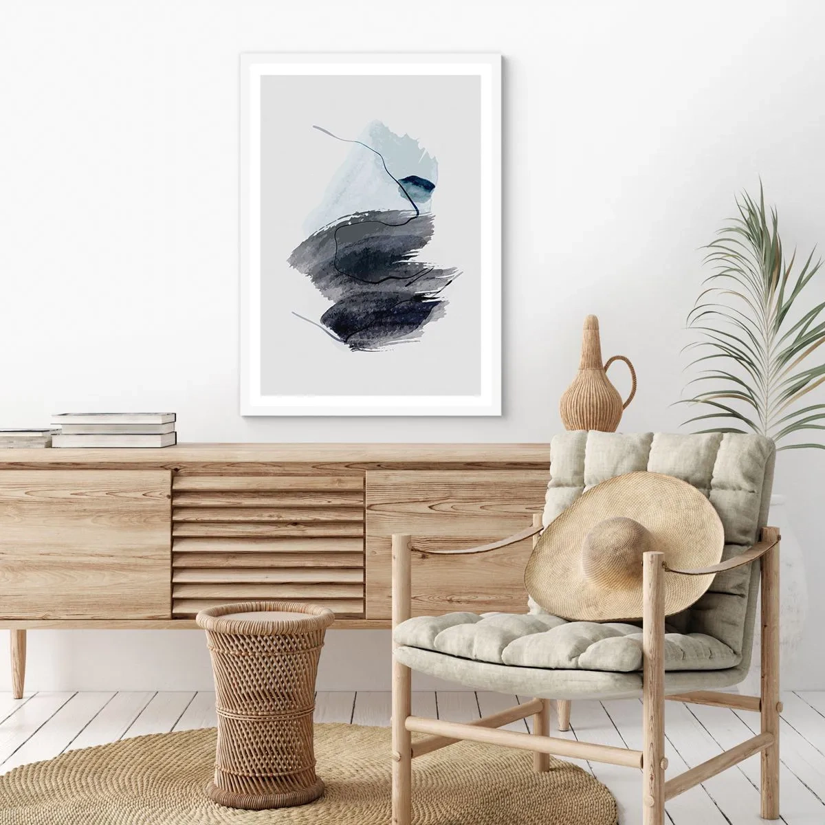 Póster en marco blanco - Intensidad y movimiento - 61x91 cm