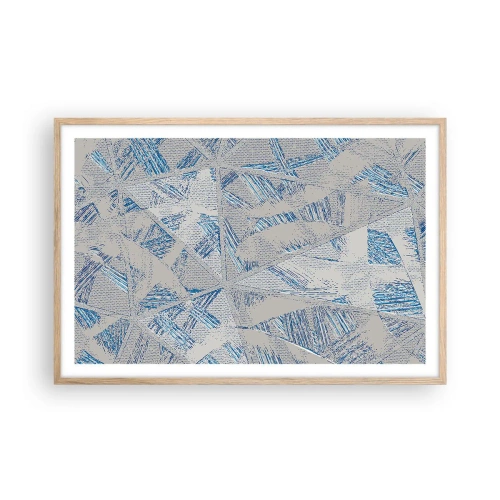 Póster en marco roble claro - En un laberinto gris azulado - 91x61 cm