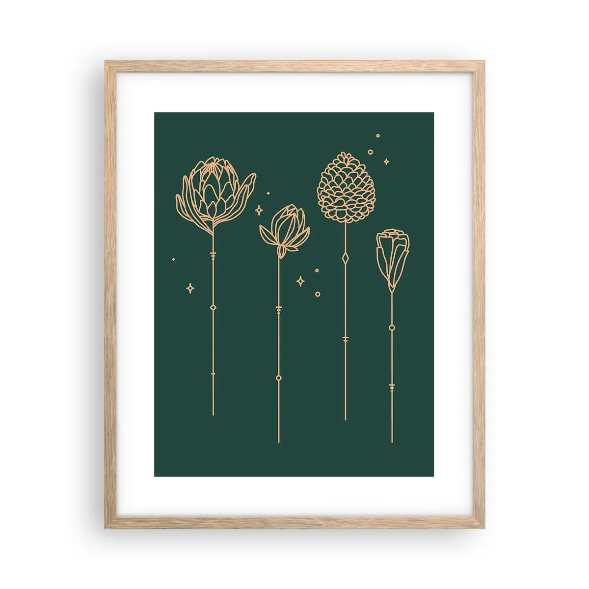Póster en marco roble claro - La familia vegetal - 40x50 cm