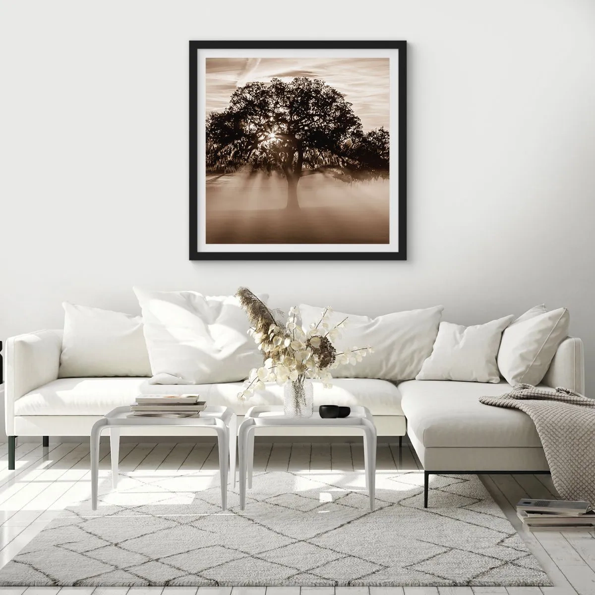 Póster en marco negro - Un árbol de buenas noticias  - 30x30 cm