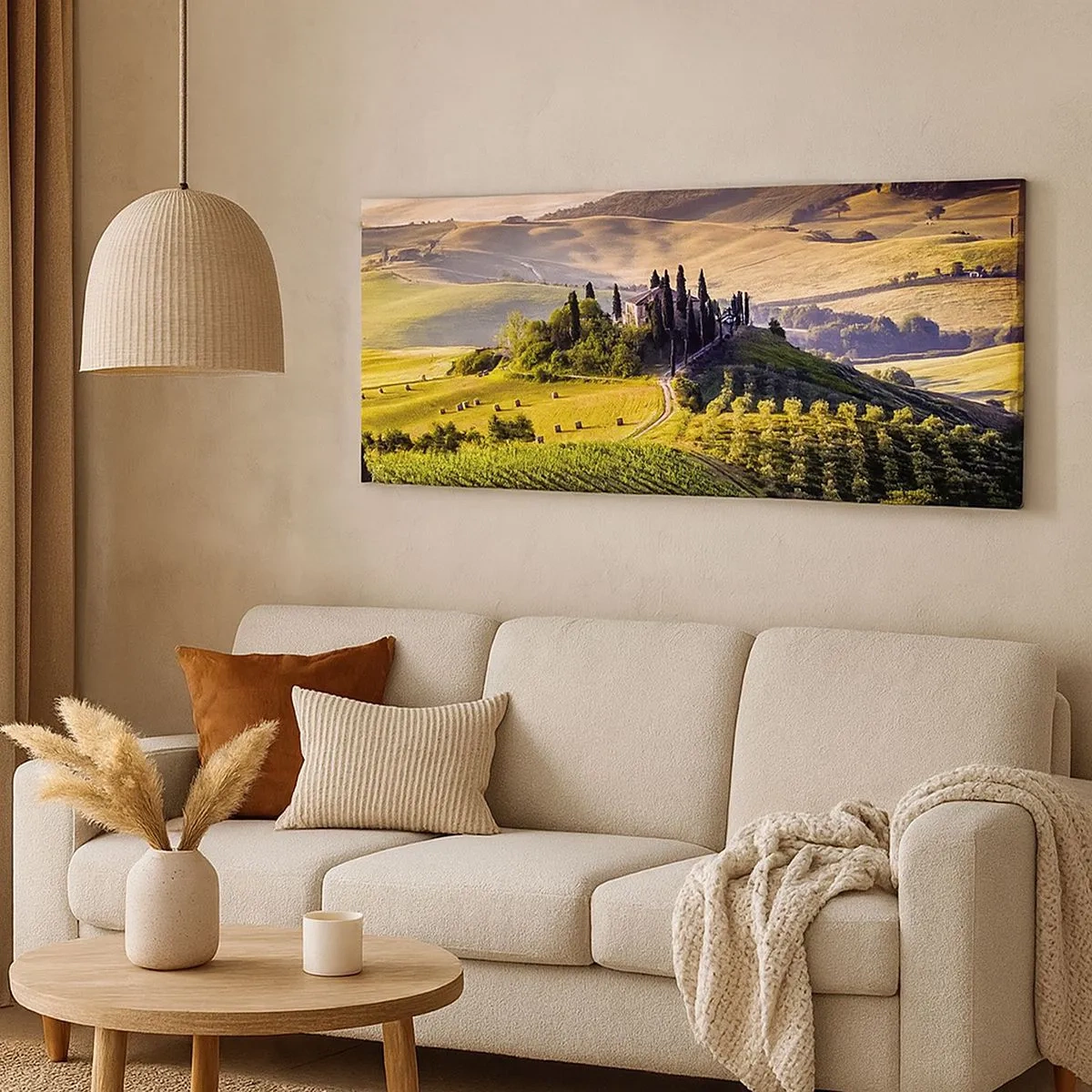 Cuadro sobre lienzo - Impresión de Imagen - Paisaje toscano - 100x40 cm