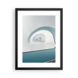 Póster en marco negro - Espiral del río azul - 30x40 cm