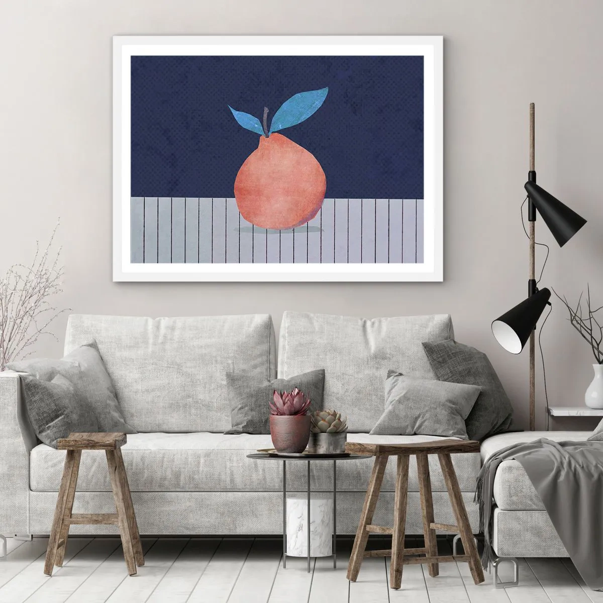 Póster en marco blanco - Convexidad y plano - 100x70 cm