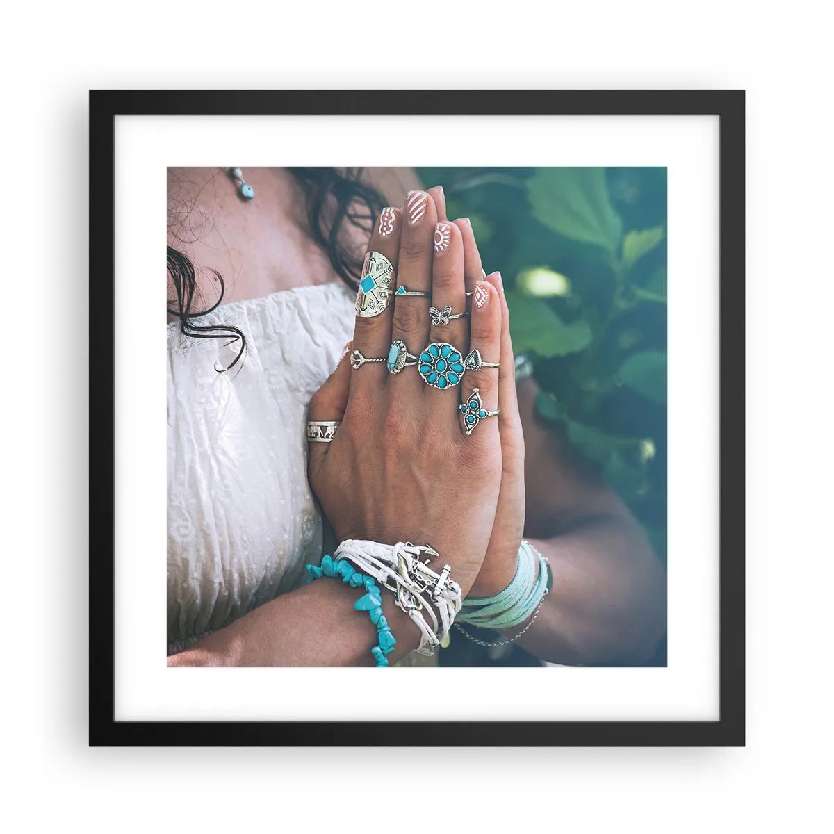 Póster en marco negro - Conocimiento interior - 40x40 cm