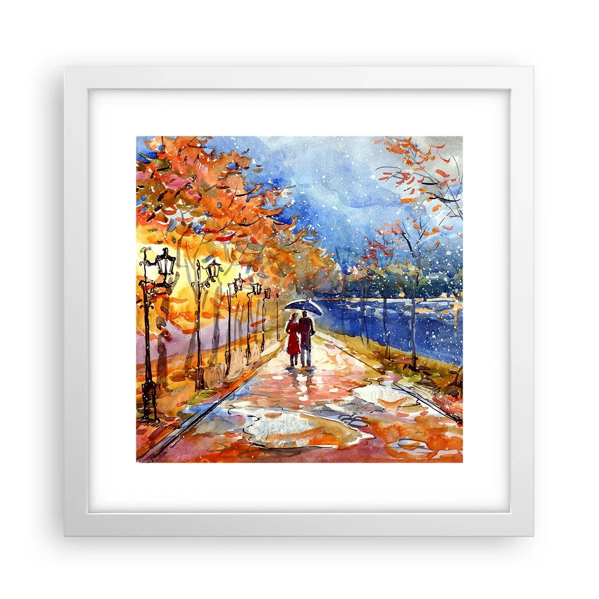 Póster en marco blanco - Juntos hasta el límite del tiempo - 30x30 cm