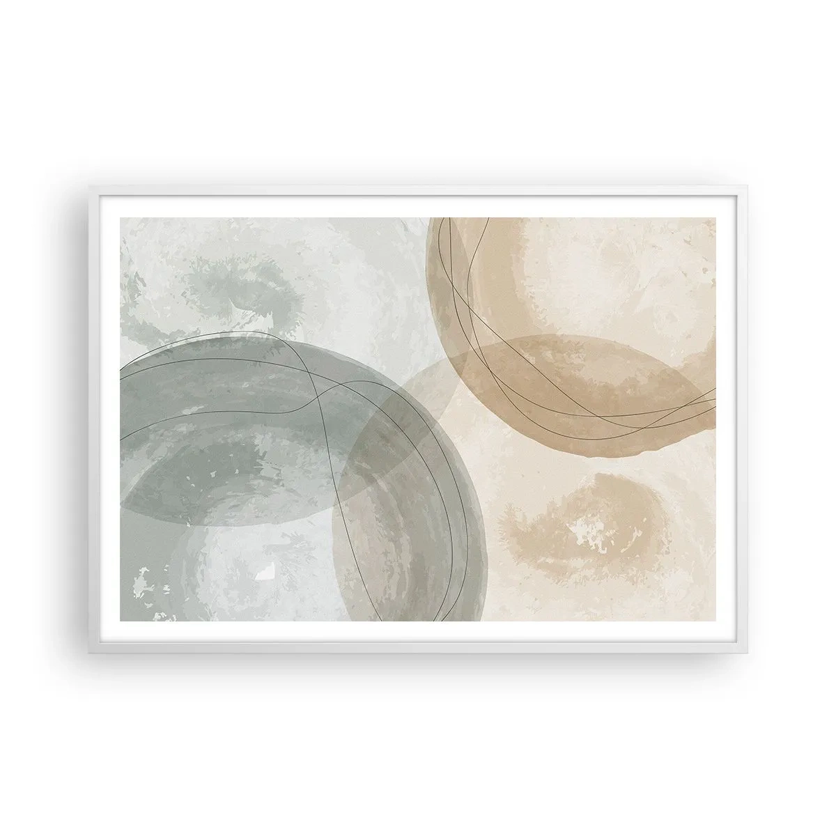 Póster en marco blanco - Mundos que se entrecruzan - 100x70 cm