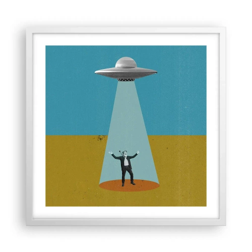 Póster en marco blanco - Un encuentro cercano - 50x50 cm