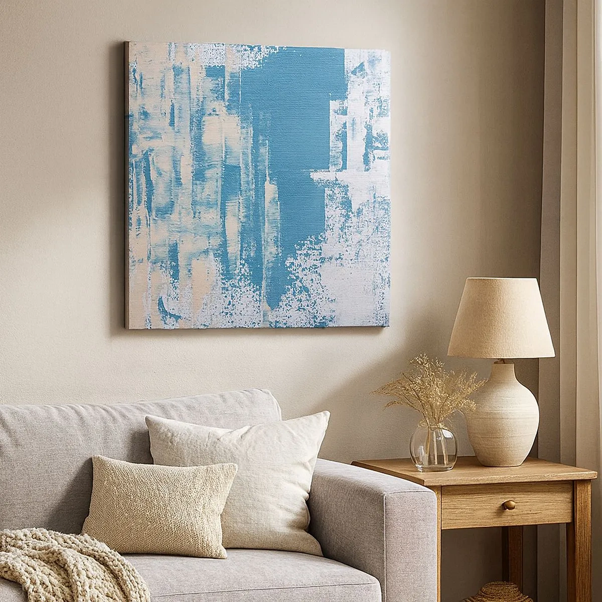 Cuadro sobre lienzo - Impresión de Imagen - A través de un carámbano - 30x30 cm