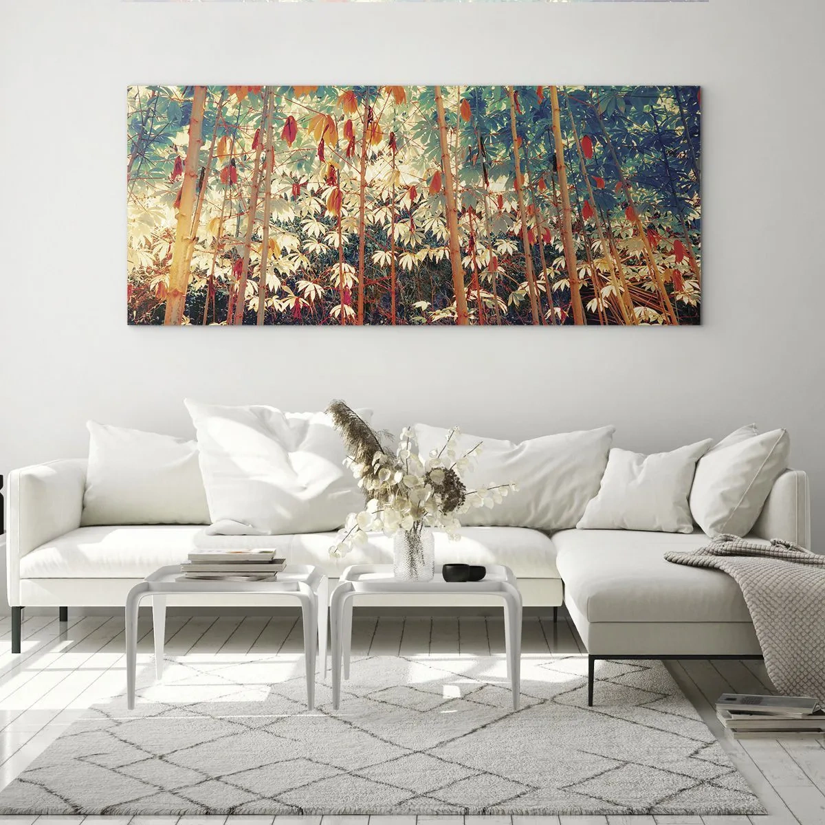Cuadro sobre vidrio - Impresiones sobre Vidrio - La vida secreta de las hojas - 100x40 cm