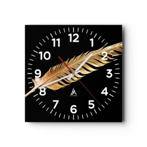 Reloj de pared - Reloj de vidrio - Pluma de alta calidad - 30x30 cm