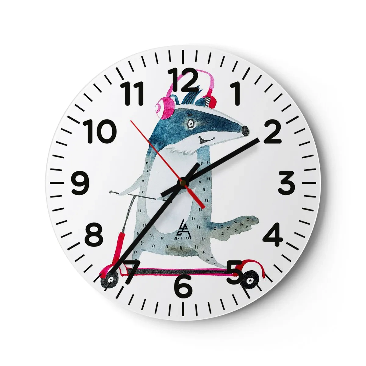 Reloj de pared - Reloj de vidrio - Alegrías de tejón - 40x40 cm