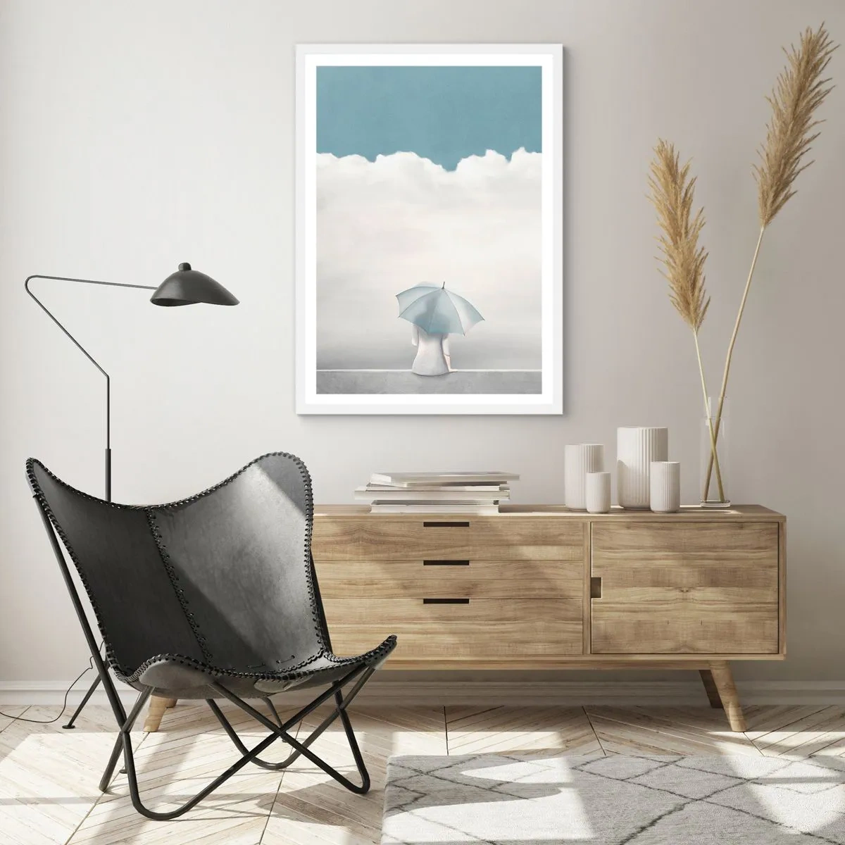 Póster en marco blanco - En el límite de la realidad y los sueños - 50x70 cm