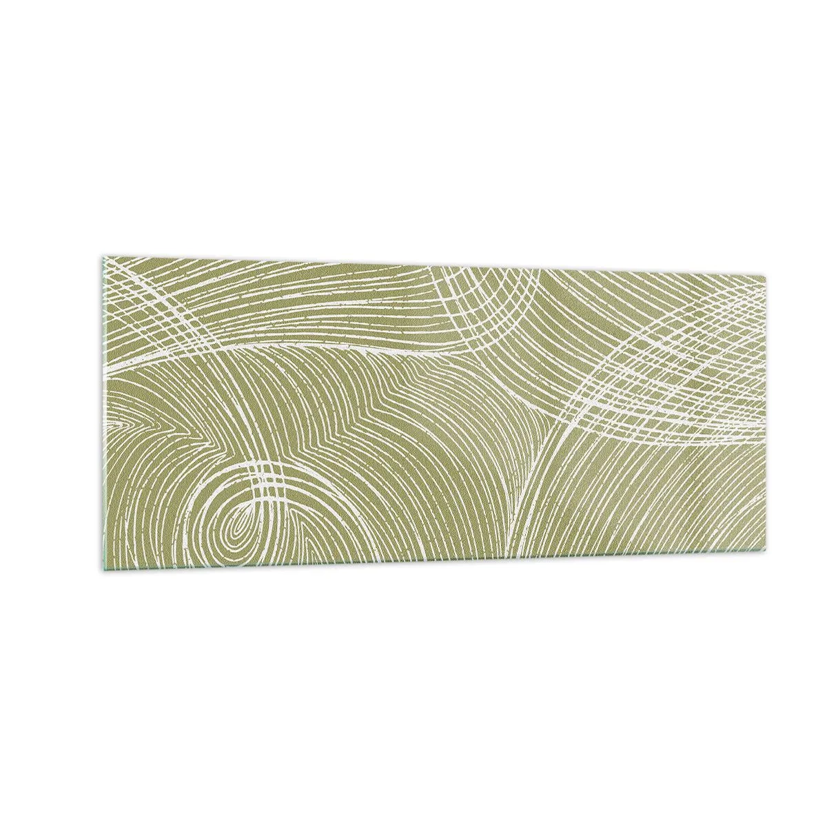 Cuadro sobre vidrio - Impresiones sobre Vidrio - Abstracción intrincada en blanco - 100x40 cm