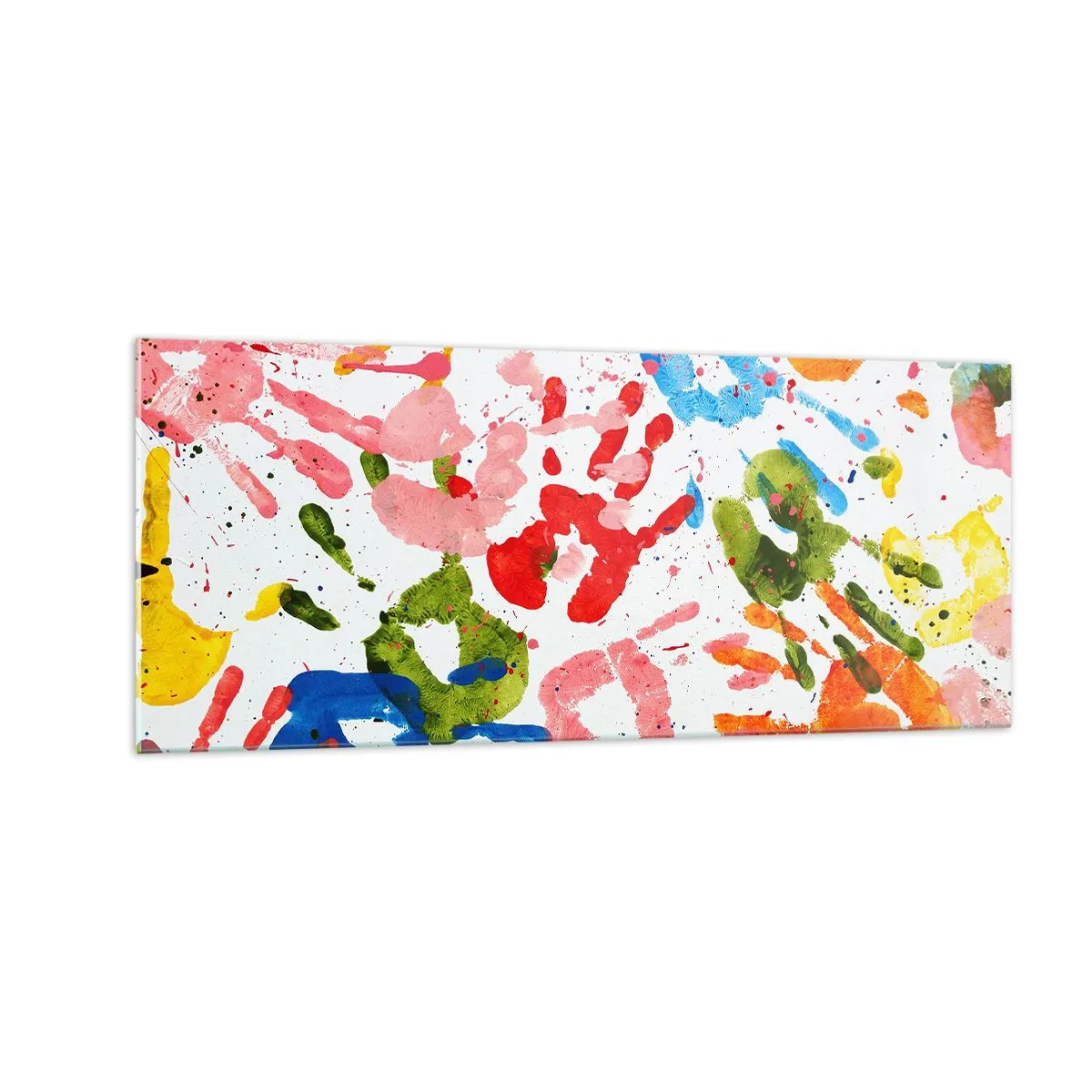 Cuadro sobre vidrio - Impresiones sobre Vidrio - Juego de manos - 100x40 cm