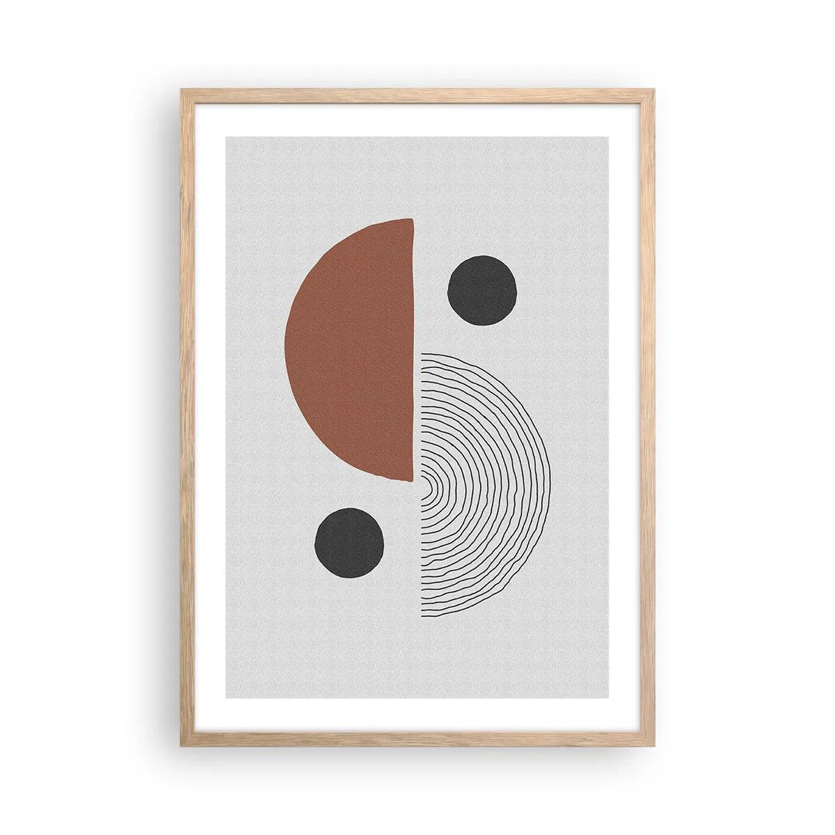 Póster en marco roble claro - La perfección del círculo - 50x70 cm