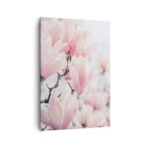 Cuadro sobre lienzo - Impresión de Imagen - Sutiles flores de magnolia en delicados tonos rosados. - 70x100cm - La perfección de la sutileza - Decoración de pared moderna para salón y dormitorio ARTTOR