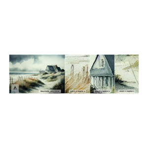 Muestra de fotomural autoadhesivo Deluxe Sticker - Lejos del bullicio - Casa, Playa, Mar - 100x30 cm
