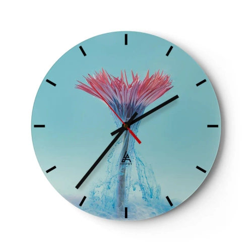 Reloj de pared - Reloj de vidrio - En un abrazo vigorizante - 40x40 cm