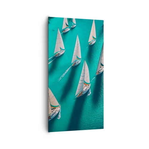 Cuadro sobre lienzo - Impresión de Imagen - En competición con el viento - 65x120 cm