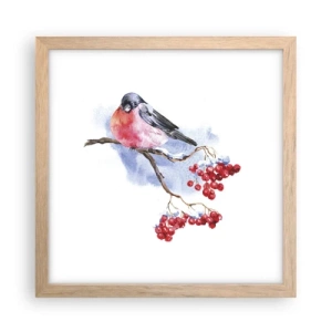 Póster en marco roble claro - Invierno en color - 30x30 cm